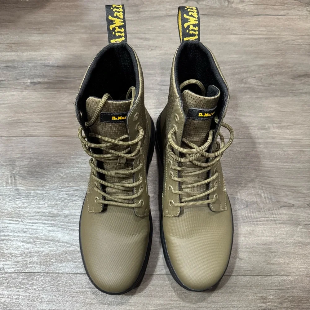 Dr. Martens Jadon Olive Leather & Nylon Combat Boots - Men's